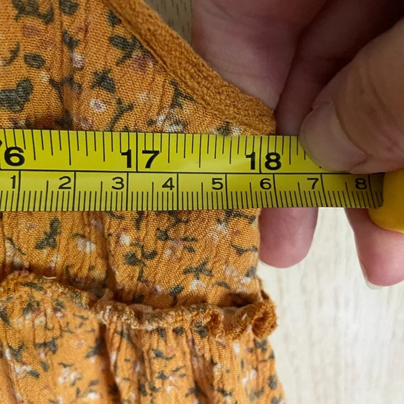 Wild Fable Flowy Tiered Babydoll Dress in Yellow Floral Sz M - Picture 8 of 10